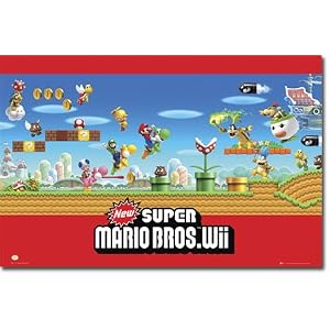 Nintendo (Super Mario Bros. Wii Group) Video Game Poster Print - 22