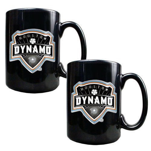 Houston Dynamo MLS 2pc Black Ceramic Mug Set - Primary Team Logo Houston Dynamo MLS 2pc Black Ceramic Mug Set - Primary Team Logo
