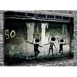 Banksy Street Dance Poster Art Picture Urban Graffiti Roll Canvas (UNFRAMED) Size:36' x 24' (90 x 60 cm Approx)'