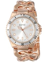 August Steiner Womens AS8079RG Swiss Diver Rose-Tone Twist Chain Bracelet Watch