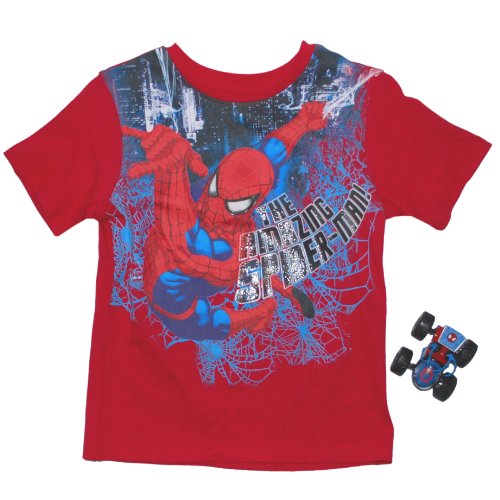  Spider-Man Boys 4-7 Red The Amazing T-Shirt With Toy