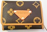 Mini WALLET Faux Leather Credit Card Holder Brown