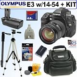 Olympus Evolt E-3 10.1MP Digital SLR Camera with Mechanical Image Stabilization w/Olympus 14-54mm f/2.8-3.5 Zuiko ED Digital SLR Lens + Olympus HLD4 Battery Holder + 4GB Deluxe Accessory Kit