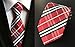 MENDENG Striped Silk Woven Classic Check Man's Business Tie Necktie Wedding Ties, Red, One Size