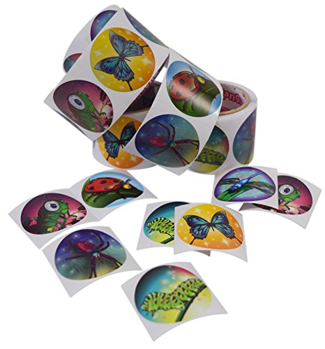 Kangaroo Jumbo Bugs & Insect Sticker Assortment, 500 Insect Stickers