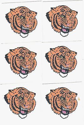 TIGER - ( 6 Pc)Temporary Tattoos/Zoo & Jungle Animals, Teams, Tigers, Sports,