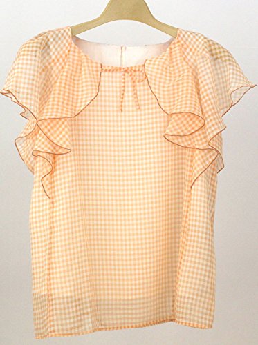 （ギャラリービスコンティ）GALLERY VISCONTI　シアーギンガムチェック柄フレアー袖のブラウス