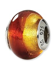 Sterling Silver s Yellow/red Italian Murano Bead by Reflection Beads, Best Quality Free Gift Box Satisfaction Guaranteed
