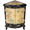Chinese Corner Cabinet - Black/ Gold