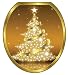 Toilet Tattoos Gold Christmas Tree Decorative Applique For Toilet Lid