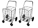 2 Jumbo Folding Shopping Black Swivel Carts