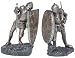 Medieval Knights in Armor Bookends - Each Wielding a Sword and Shield - Hand Painted Book Ends