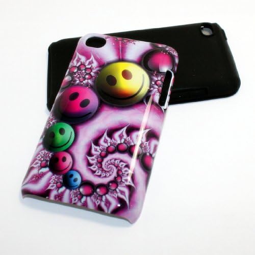 APPLE IPOD TOUCH 4TH PSYCHEDELIC SMILEY FACES HYBRID CASE