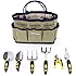 Songmics 7 Piece Garden Tool Set Includes 6 Tools w/ Heavy Duty Cast-aluminum Heads & Ergonomic Handles and 1 Garden Tote UGGB30L