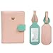 JAVOedge Women's RFID Blocking Full Protection Passport Case + Pen Holder and [2 PCS] Matching Printed Luggage Tags Set