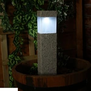 SOLAR POWERED OUTDOOR GARDEN PATH POST LIGHT: Amazon.co.uk: Garden