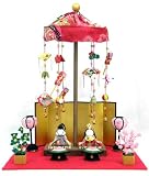 「雛人形 コンパクト 『卓上ミニ輪飾り わらべ雛』 親王飾り／吊るし雛」の画像
