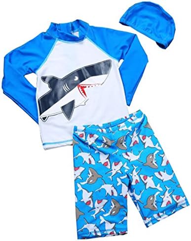 Boys Shark Two Piece Swimsuit Sunscreen Kids Swimwear Boxer Swim Short (S(2-4 years))