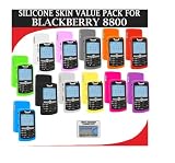 Silicone Skin 12 pc. Value Pack for your Blackberry 8800 (Black, White, Clear, Smoke, Blue, Green. Red, Yellow, Orange, Purple, Light Pink, Hot Pink) Bonus DBRoth Microfiber Cleaning Cloth Included