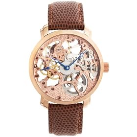 Akribos XXIV Men's 'Davinci' Rose Gold-Tone Mechanical Watch #AK406RG