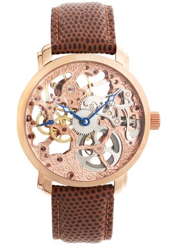 51aI2j Qw6L Akribos XXIV Mens Davinci Rose GoldTone Mechanical Watch