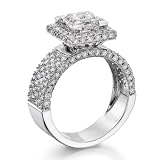 3 ct, H Color, VS2 Clarity, EGL Certified, Princess Cut, Diamond Engagement Ring in Platinum
