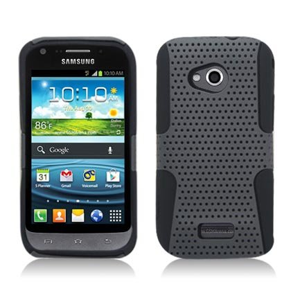 Aimo Wireless SAML300PCPA023 Hybrid Armor Cheeze Case for Samsung Galaxy Victory 4G LTE L300 - Retail Packaging - Black/Gray