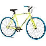 700c Kent Thruster Men's Fixie Bike, Yellow/blue