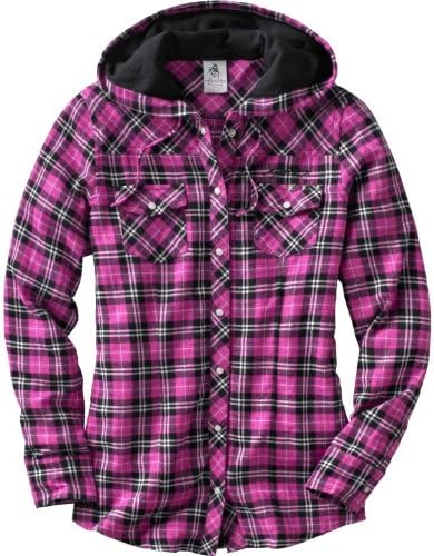 Legendary Whitetails Women's Grand Wood Button Down Plaid Hoodie