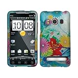 Blue Garden Flower Rubberized Snap on Design Hard Case Faceplate for Sprint ....
