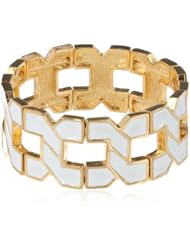 Isaac Mizrahi "Chain Gang" Twisted Plaid Enamel Stretch Bracelet, 3"
