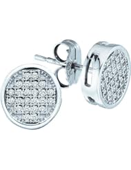 Real Diamond Earrings 0.33CTW DIAMOND MICRO PAVE EARRING White-gold 10K