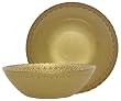Bottom Painted Glass Fleur De Lis Design Gold Small Bowl 7 3/4" D, 2 1/2" H Set of Two