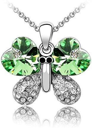 The Jungle Dancer Short Chain Austrian Crystal Butterfly Shape Pendant Necklace for Woman "16"