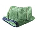 Buscher 20175-421 Duschtuch Set 2 teilig Baumwoll Jacquard garngef&auml;rbt waldgr&uuml;n