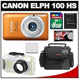 Canon PowerShot 100 HS Digital Elph Camera (Orange) with WP-DC310L Underwat ....