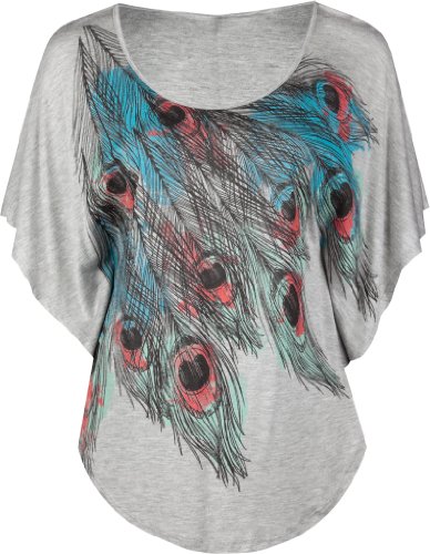 FULL TILT Feather Batwing Womens Circle Top