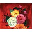 Magic Slice Non-Slip Flexible Cutting Board, Gourmet Size 12" x 15", Beau Rose II by Anne Marie Esson