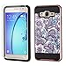 Galaxy On5 Case With TJS Tempered Glass Screen Protector Included, Dual Layer Shockproof Hybrid Armor Drop Protection Metallic Brushed Finish Case Cover For Samsung Galaxy On5/G550 (Purple Flower)