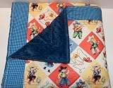 Retro Cowboy Quilted Baby Blanket