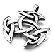 Men's Stainless Steel Pendant Necklace Silver Irish Celtic Knot Triquetra Vintage -with 23 inch Chain