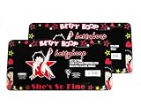 A Set of 2 Plastic Glitter Automotive License Plate Frame - Betty Boop Leg Up Star