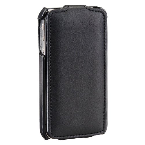 Black Leather iPhone 4S Case (Flip Case for Apple iPhone 4 or iPhone 4S)