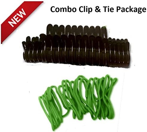 Garden Ties &amp; Garden Clips for Vines, Flowers &amp; Vegetables- 20 Pack Garden Clips - 10 Ft. Garden Ties - Tomato Cages, Pickle Vines, Clematis, Honeysuckle Vines, Other Staked Plants, Saplings - Multi-Purpose Use With Electrical Wires, Hoses and Securing Various Items