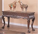Dark Brown Finish Ball & Claw Sofa Table By Coaster Furniture