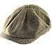 HERRINGBONE DISTRESS NEWSBOY CABBY DRIVER CAP HAT * BROWN - Medium