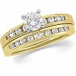 14K Yellow Gold Diamond Wedding Set - 0.80 Ct.