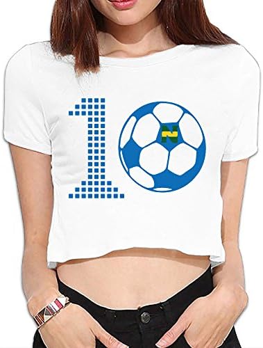 RCJI Women's Flash Kicker Ozora No.10 Football New Design Bare Midriff Crop Top T-shirt White M
