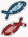 CHRISTIAN FISH SPARKLE STICKERS