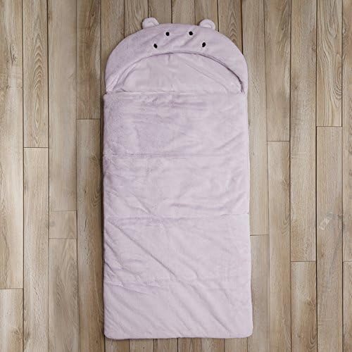 Aurora Home Hippo Plush Faux Fur Durable Polyester Toddler Girls and Boys 27 Inches Wide X 59 Inches Long Sleeping Bag